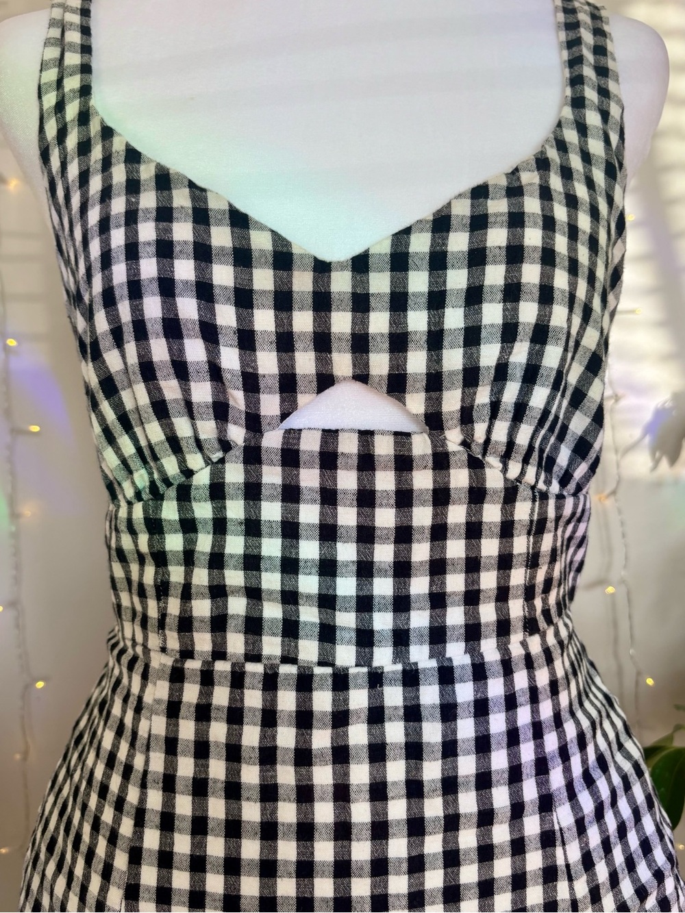 Black and White Gingham Cutout Sundress - Picture 2 of 5